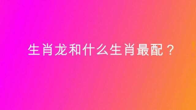 生肖龙和什么生肖最配?