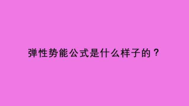 弹性势能公式是什么样子的?