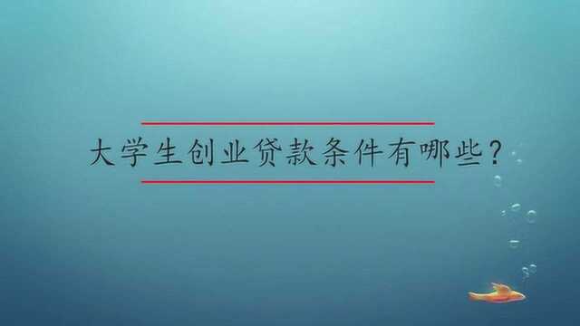 大学生创业贷款条件有哪些?