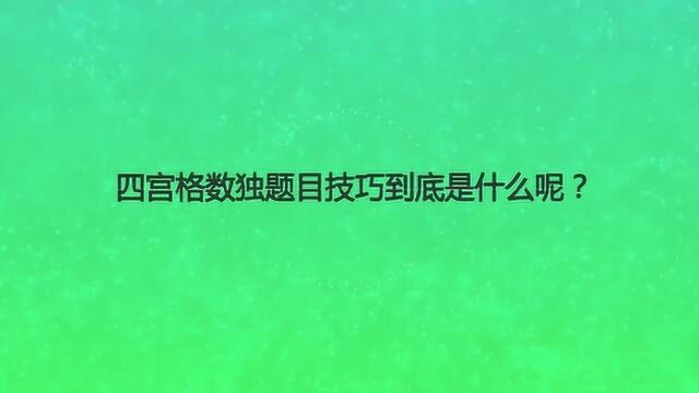 四宫格数独题目技巧到底是什么呢?