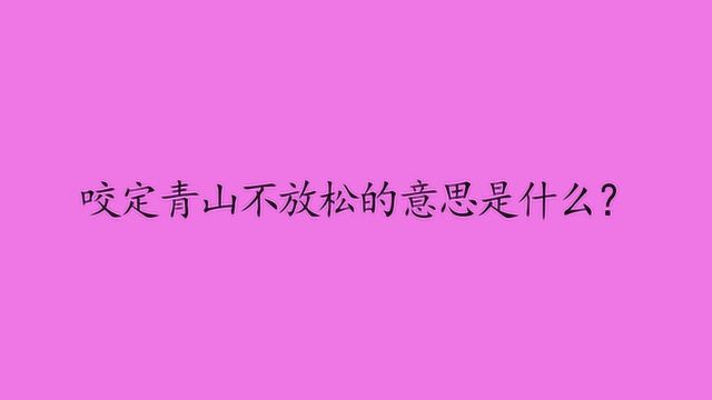 咬定青山不放松的意思是什么?