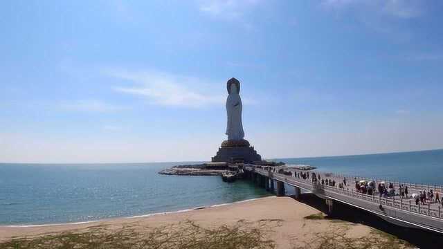 三亚南山寺,海上观音高达108米,每天来祈福的游客络绎不绝