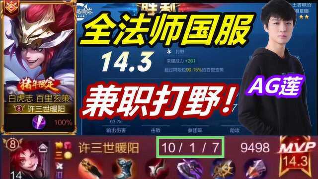 职业法师的打野教学!AG莲被网友吐槽:没法师玩闲得慌!