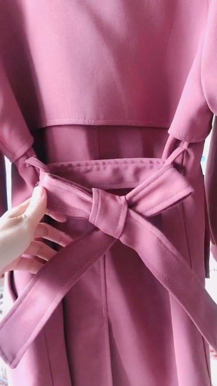 外套腰带后背蝴蝶结系法