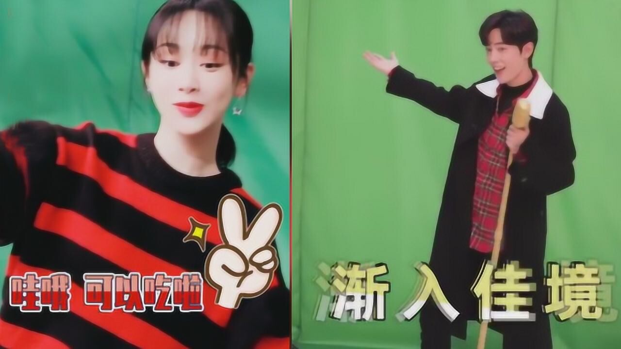 肖战杨紫春晚拍摄幕后花絮小猴子古灵精怪小赞又是一打表情包