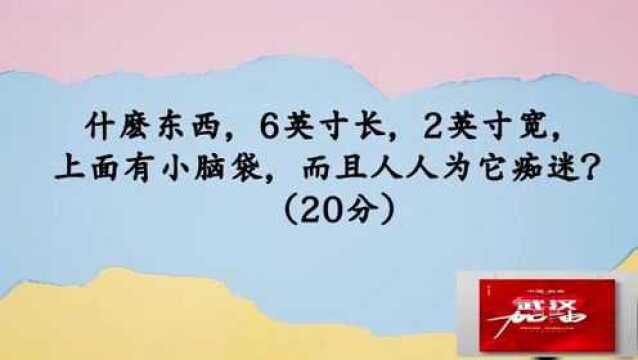 动动脑子:什麽东西6英寸长2英寸宽上面有小脑袋而且人人为它痴迷