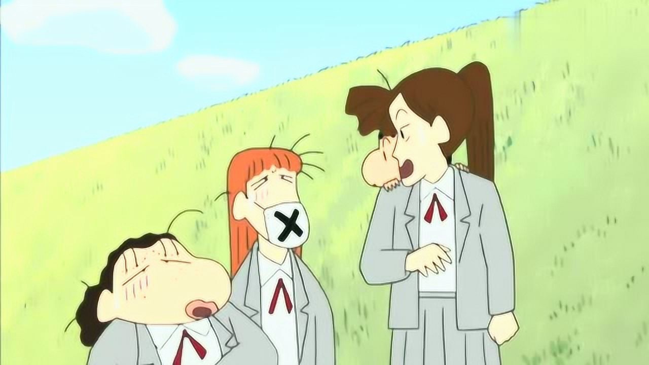 蜡笔小新 第5季 搞笑三人组接受你们的挑战,师傅加油啊