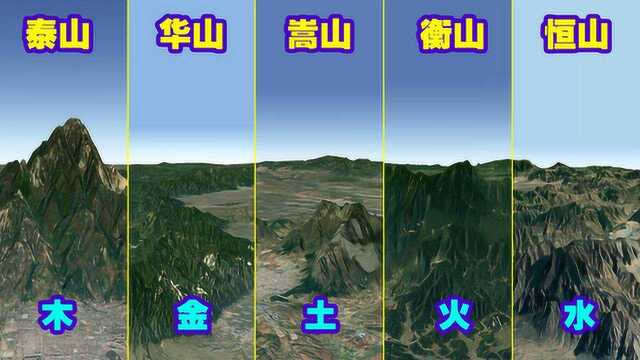 中国五岳和五行之间的关系是什么?用3D地图看完五岳山全地形!