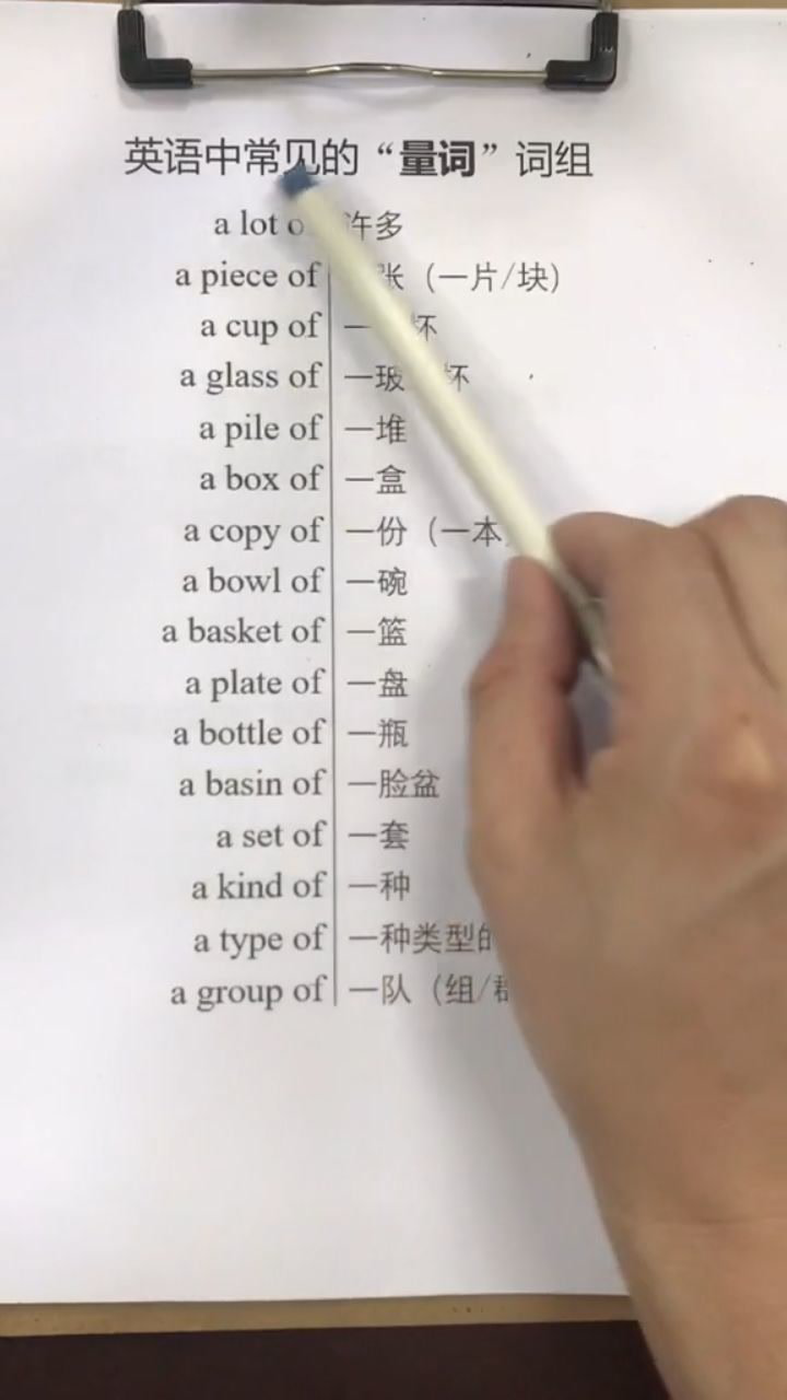 【HowTo】教你学习英语中常见的量词词组,正宗地道的教学_英语中常见的“量词”词组。_高清1080P在线观看平台_腾讯视频