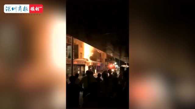 福田景田北一街烧烤店传出电流爆炸声 火已被扑灭