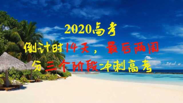 2020高考:倒计时14天,最后两周每天做什么?分三个阶段冲刺高考