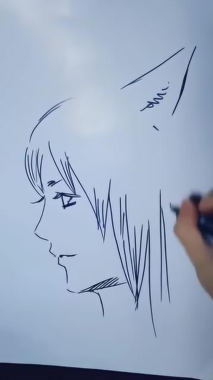 手绘超简单动漫脸绘制,一笔画脸,这样的侧脸最好看