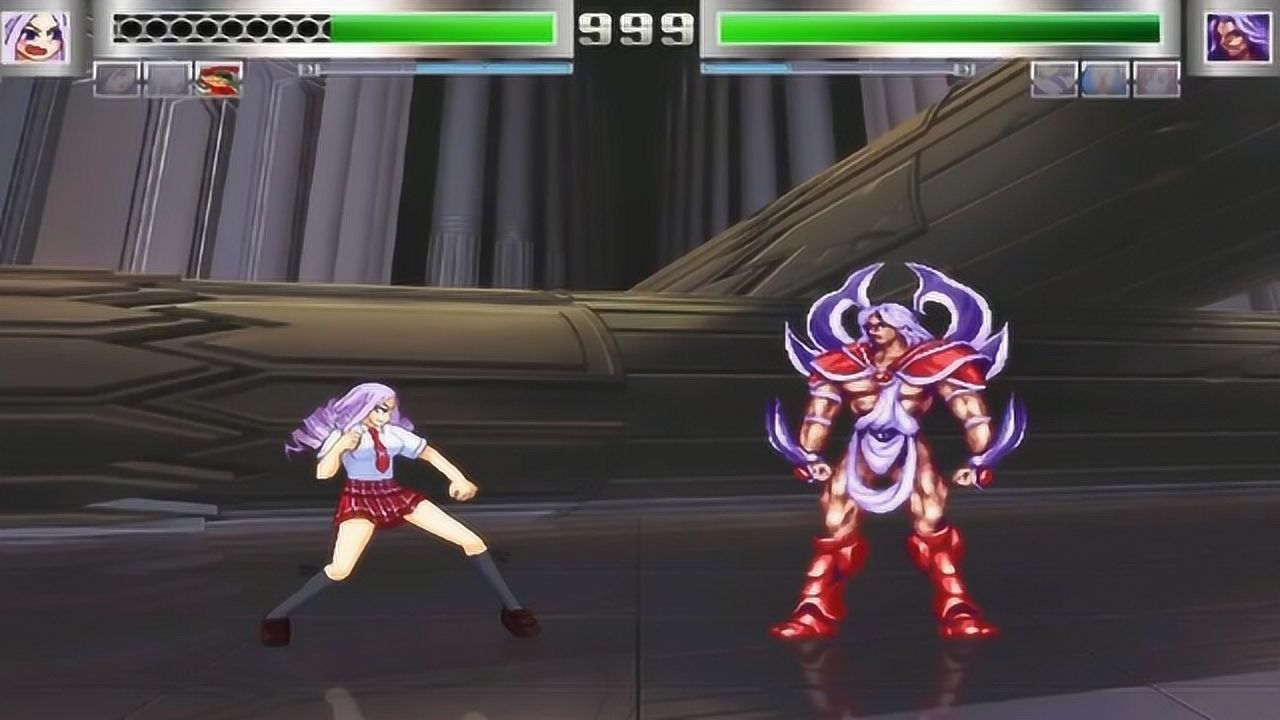 mugen乱斗紫发jk小姐姐挑战终极大魔王超杀自带全屏写真美如画