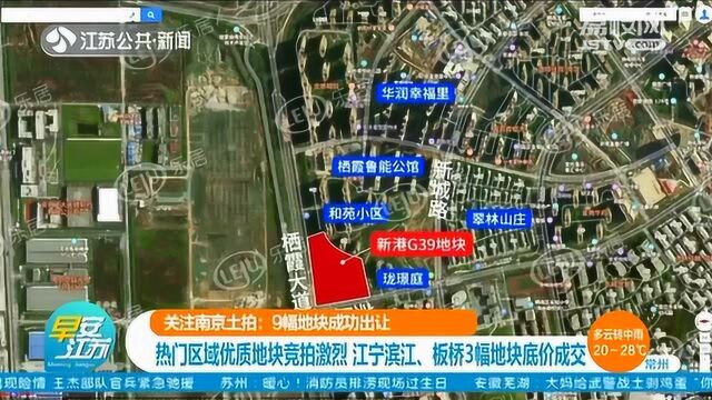 南京土拍:9幅地块成功出让 热门区域优质地块竞拍激烈