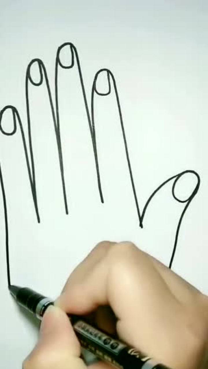 5个数字9就能画一只手,画起来真是简单又好看.