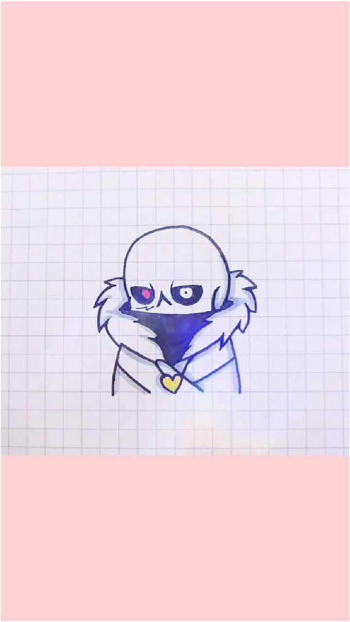 传说之下cross简笔画,他眼睛颜色为什么不一样呢?