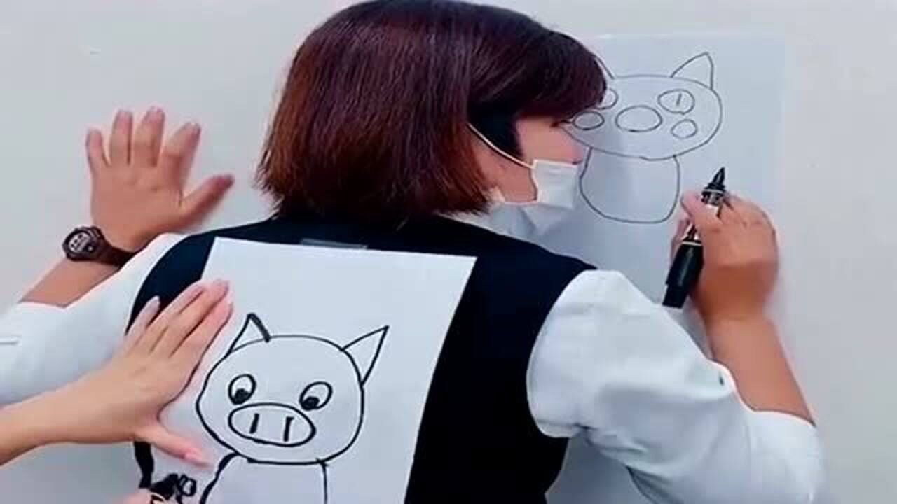 团建小游戏之"后背绘画",本以为是个王者,怎料越往后越四不像!