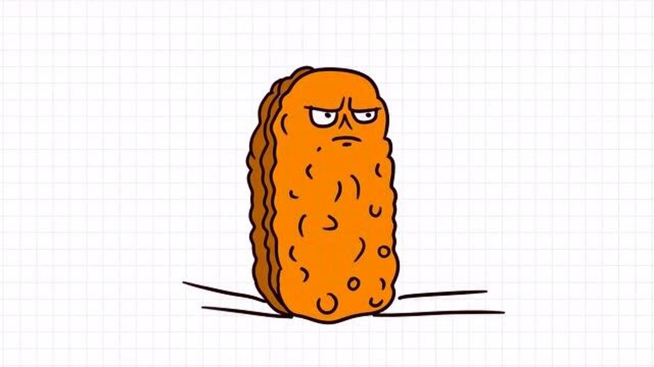 植物大战僵尸简笔画:画植物大战僵尸中的的高坚果,卡通简笔画