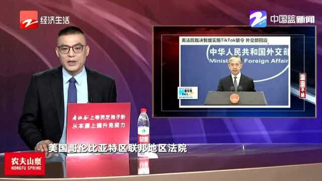 美法院裁决暂缓实施TikTok禁令 外交部回应