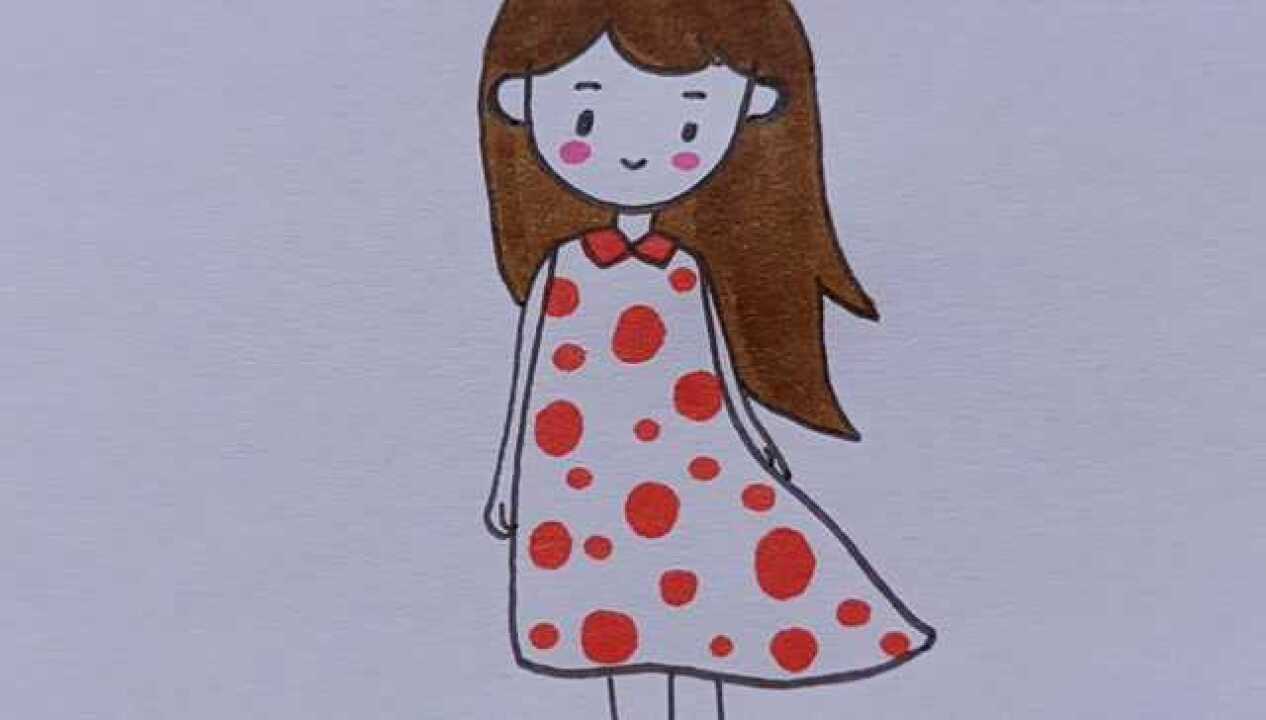 小清新的小女孩简笔画