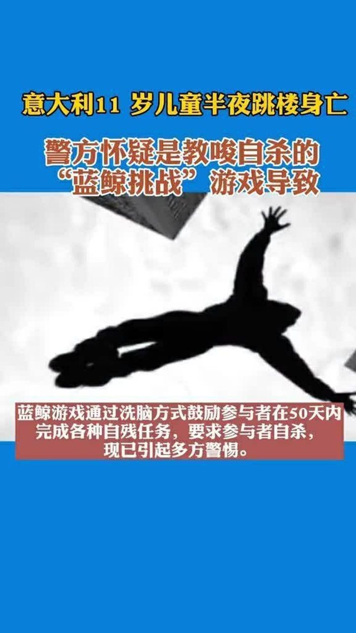 "蓝鲸"又称"蓝鲸死亡游戏",是一个来自俄罗斯的社交网络游戏!