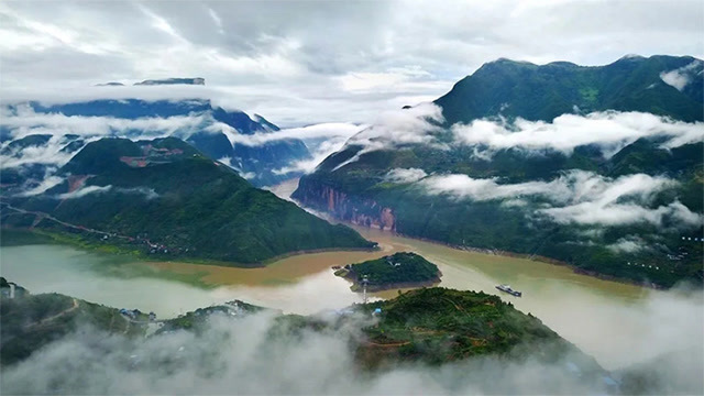 长江全景图鸟瞰图片
