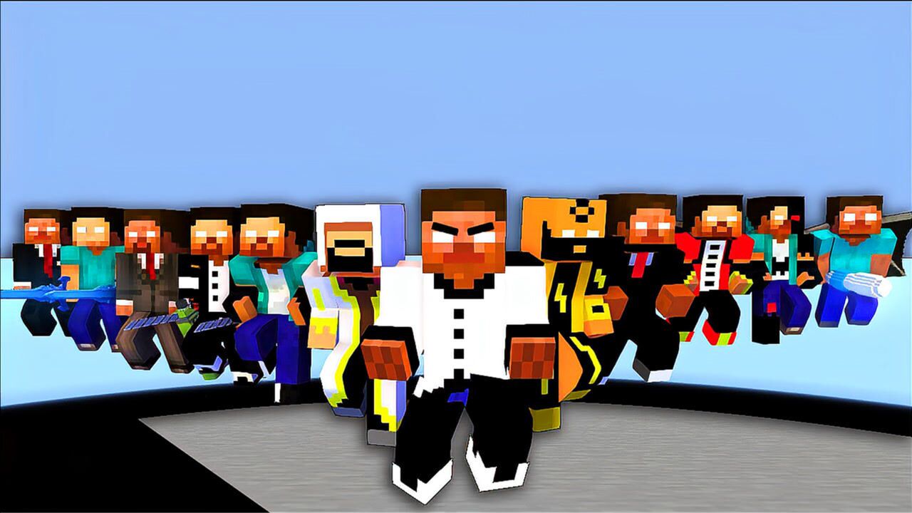 minecraft动画《神之召唤》,him十兄弟与创世神notch集结