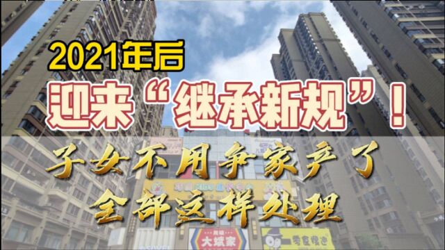 2021年后,迎来“继承新规”!子女不用争家产了,全部这样处理