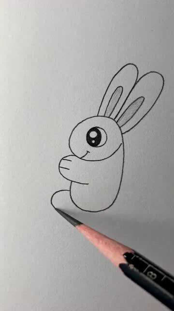 抱着胡萝卜的小白兔怎么画教你用数字画小兔子