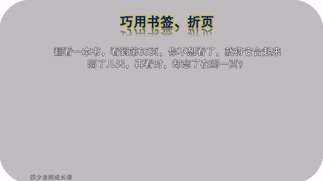 学习能力训练营:巧用书签、折页