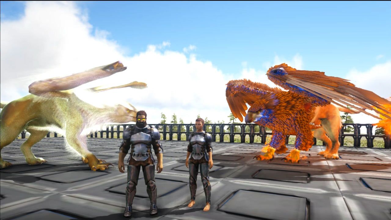 方舟生存进化:vs系列狮鹫和狮鹫之间的较量,毛哥的狮鹫像秃鹰