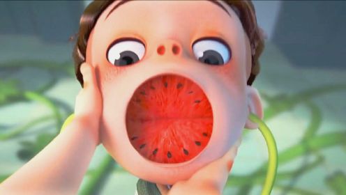 脑洞动画短片，小孩子吃西瓜不吐籽，结果肚子里长出个瓜