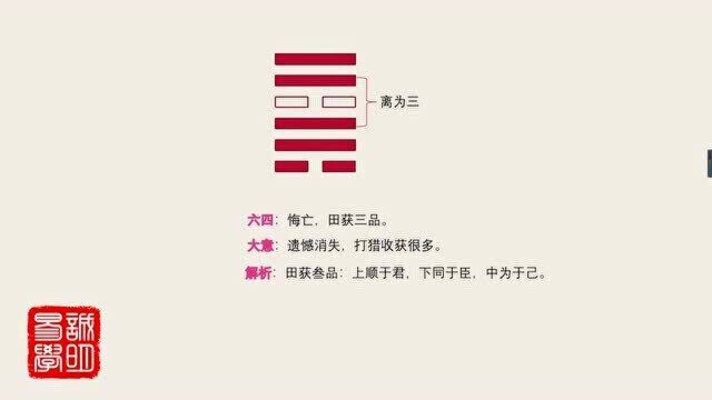 《诚明易学》易经卦爻辞详解——巽卦九四:悔亡,田获叁品