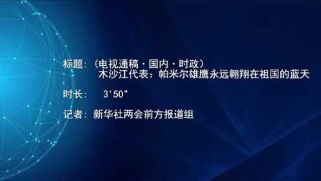 (电视通稿ⷥ›𝥆…ⷦ—𖦔🩦œ覲™江代表:帕米尔雄鹰永远翱翔在祖国的蓝天