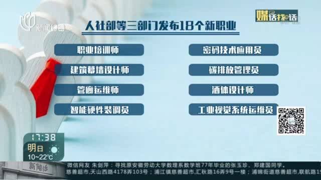 人社部“官宣”新职业:18个新职业上线有你感兴趣的吗?