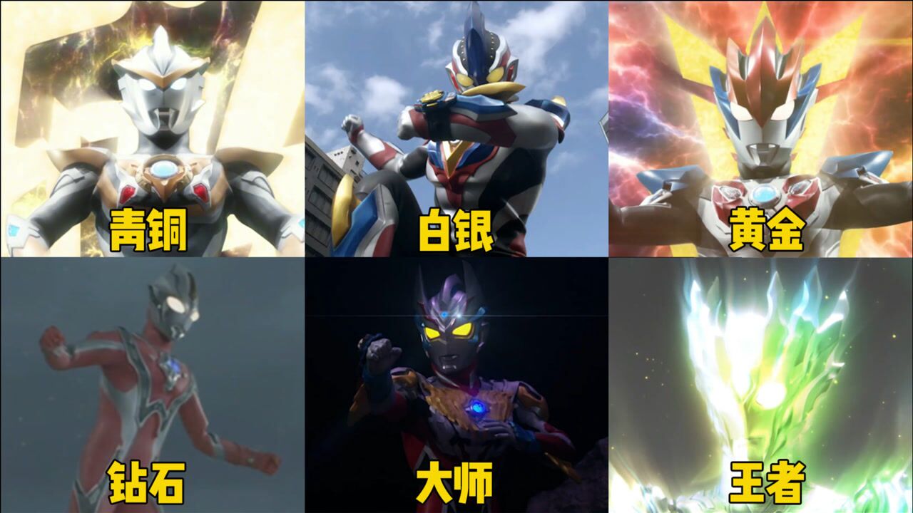 如果合体奥特曼有段位,从青铜到王者,十一位奥特曼合体的令迦