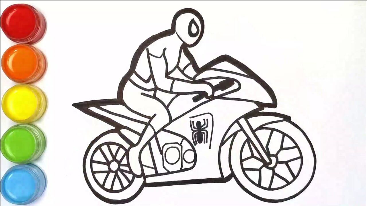 骑摩托车简笔画图片