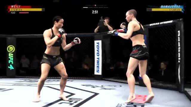 UFC:张伟丽VS罗斯的二番战,怀恨在心不留情面,重拳打得罗斯找不着北