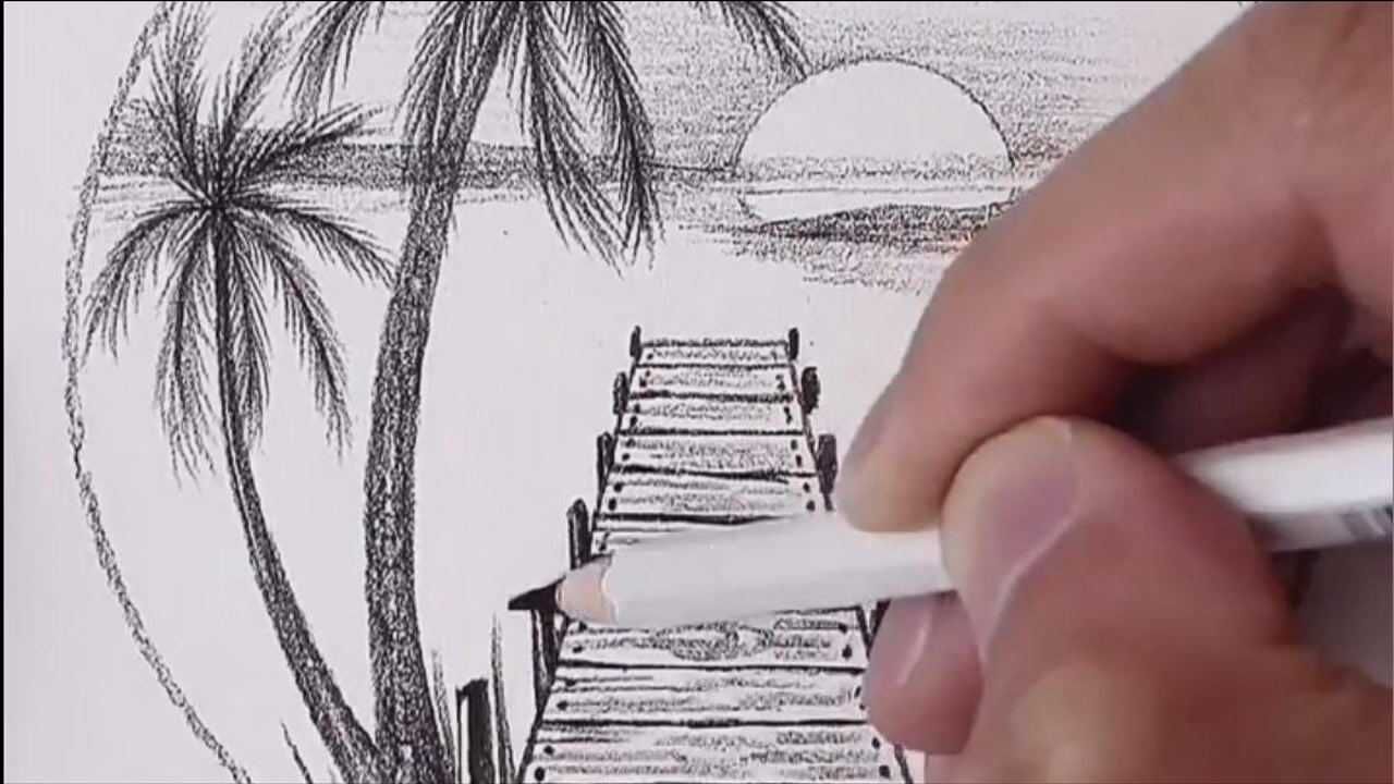 绘画艺术，铅笔风景画，一学就会_腾讯视频