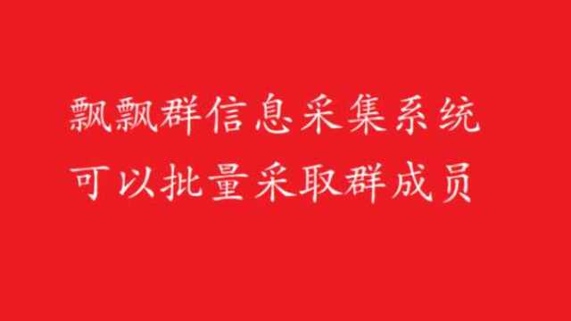 飘飘群信息采集系统 可以批量采取群成员 不掉线