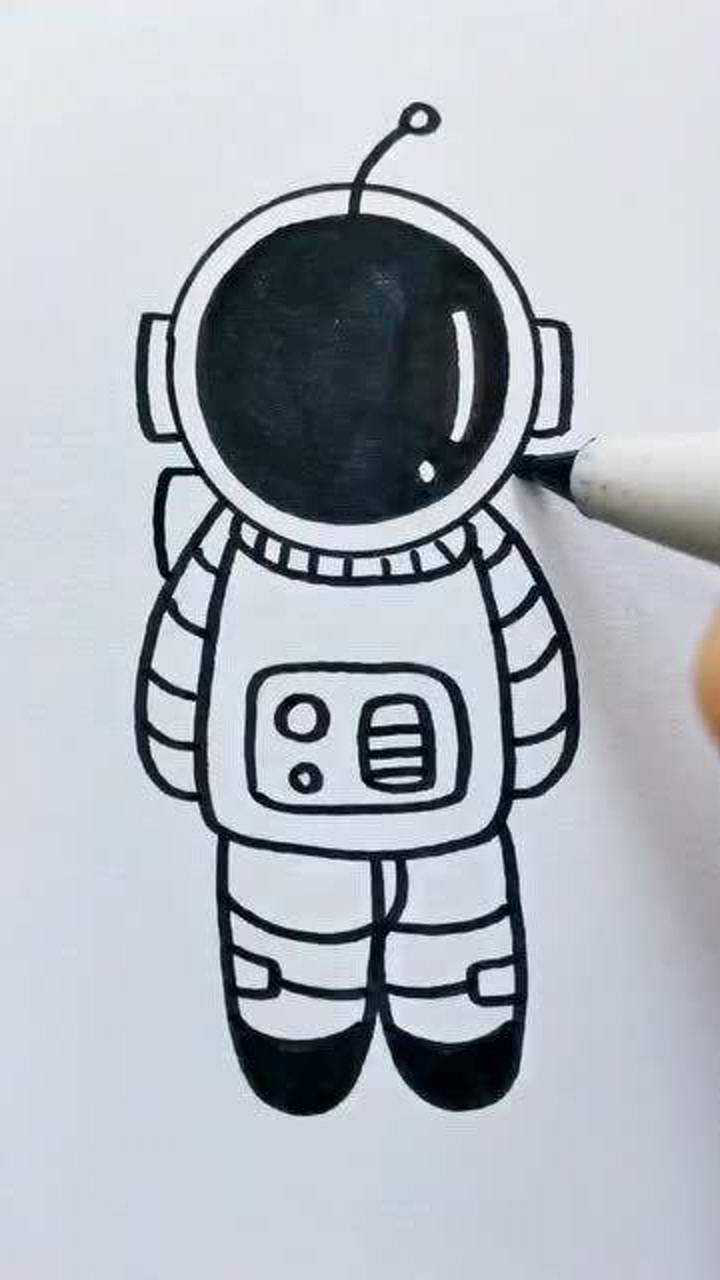 李点点简笔画,航天员教程