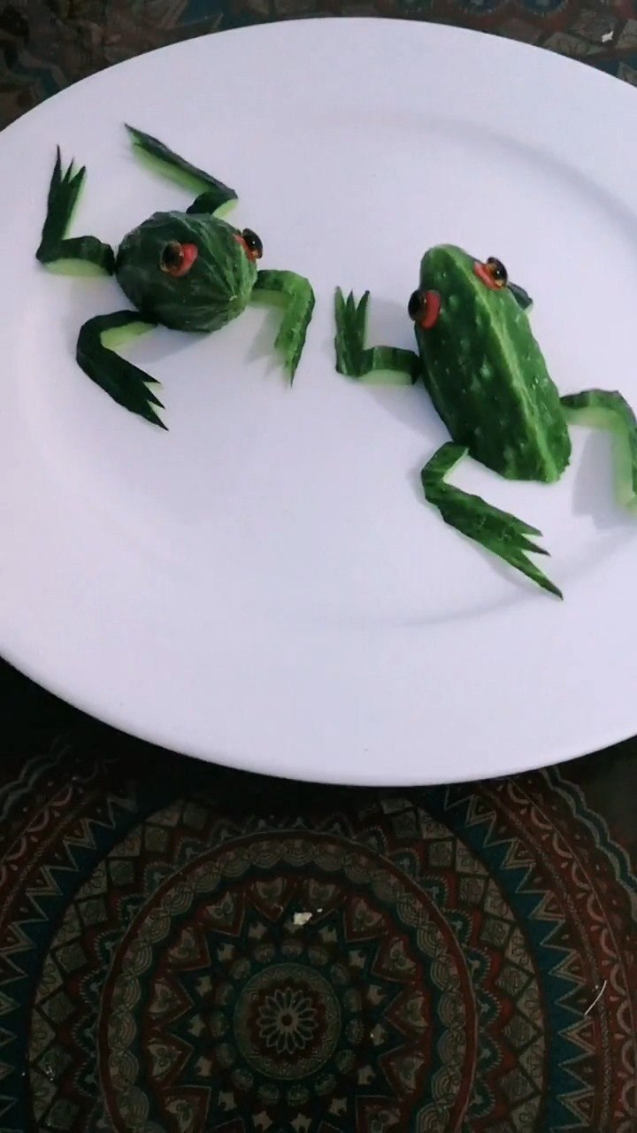黄瓜变身小青蛙,童趣感满满,你敢吃吗?#手艺人