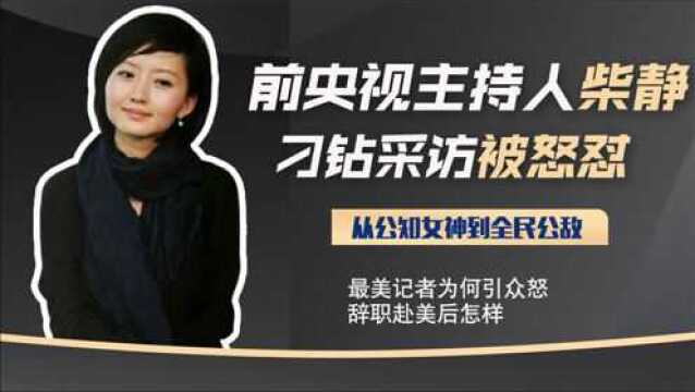 央视主持柴静刁钻采访,被怒怼 中国人是不是人,辞职赴美后怎样