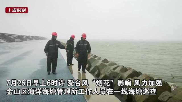 上海金山区风力加强 一线海塘巡查每2小时一次