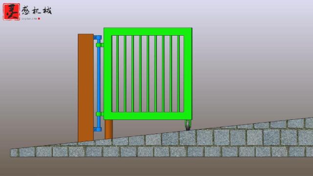 很简单的一款斜坡大门结构,简单明了还实用!