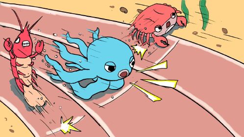 八爪鱼手绘定格动画  #奥运挑战赛# 手绘定格动画:八爪鱼和龙虾螃蟹