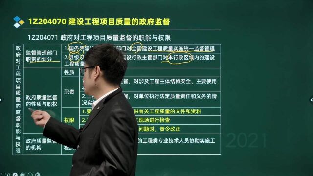 管理31、1Z204070 建设工程项目质量的政府监督