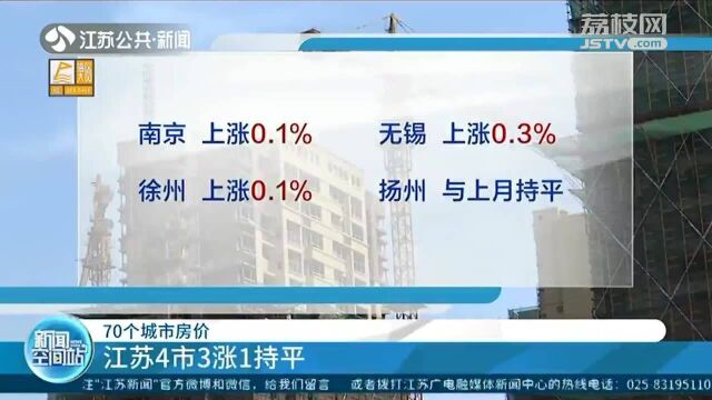 房价!江苏四市三涨一持平 南京房价环比连续第11个月上涨