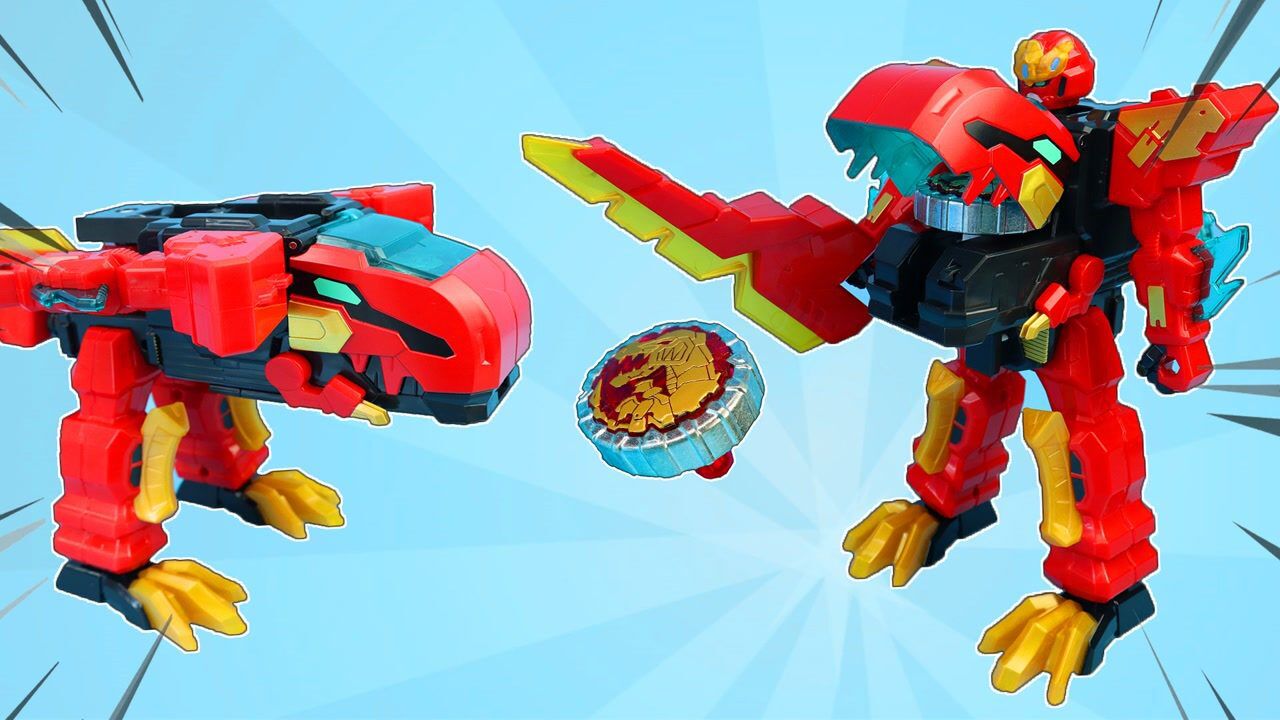 《玩具》天天趣玩 心奇爆龙战车第5季,霸王龙机甲战陀变形玩具!