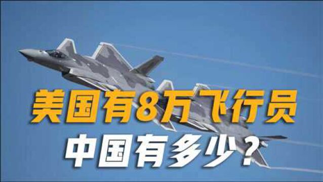 一旦爆发大规模战争,美国有80000名飞行员参战,中国有多少?